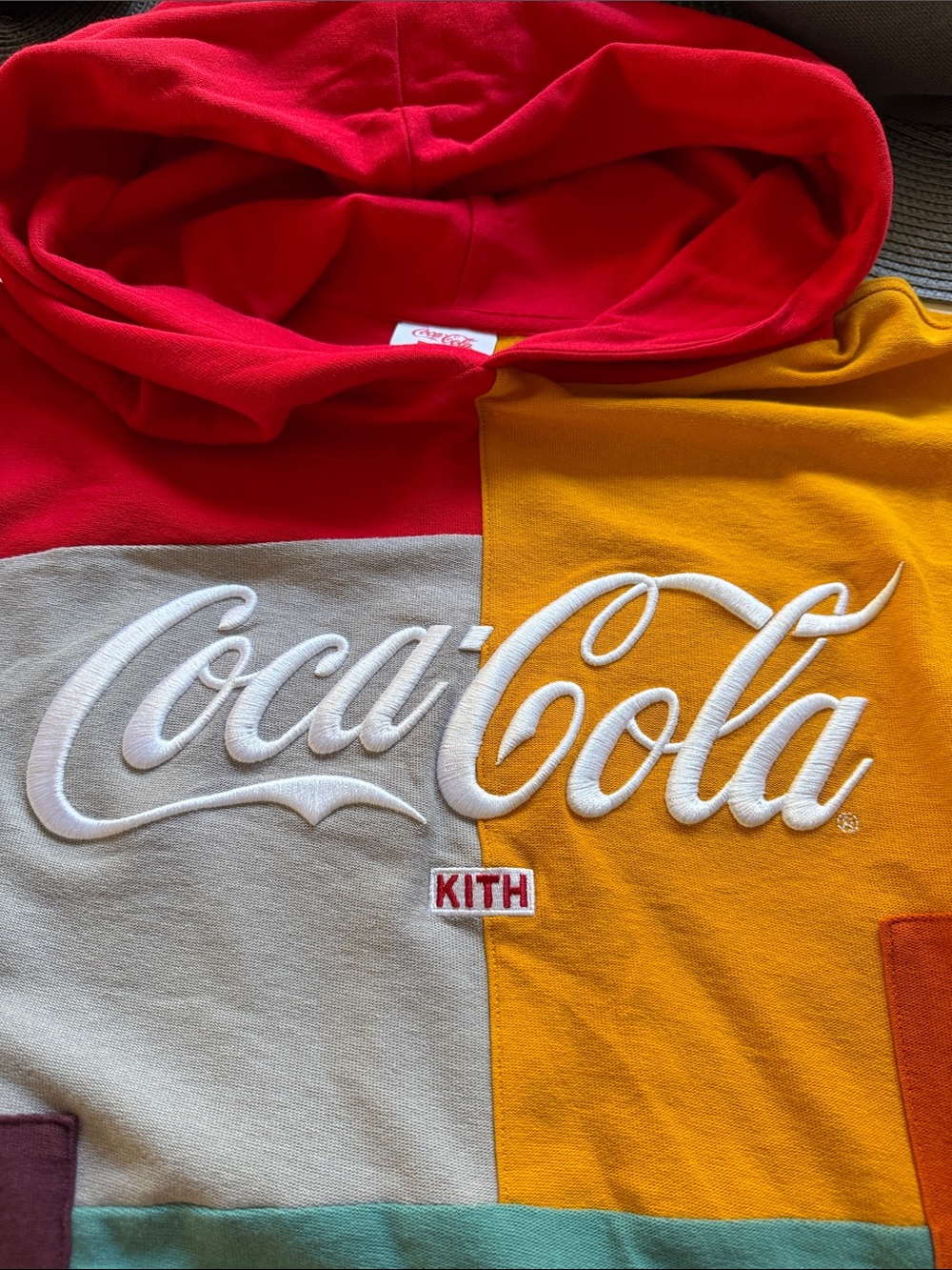 Kith x Coca Cola Multicolor Patchwork Crewneck Hoodie - Picture 2 of 5